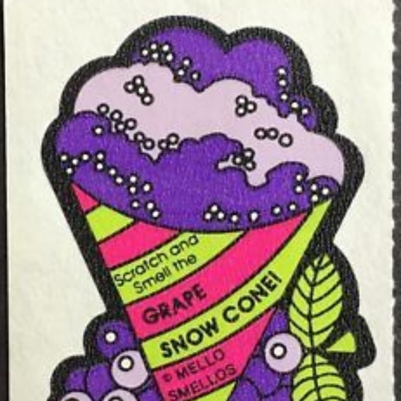 Vintage Mello Smello Grape Snow Cone Sticker Scent Rare - Picture 2 of 3